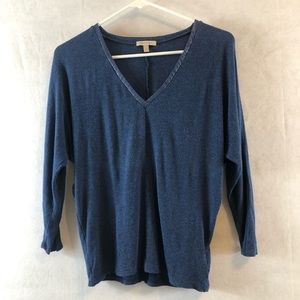 Anthropology Bordeaux faux leather V neck XS